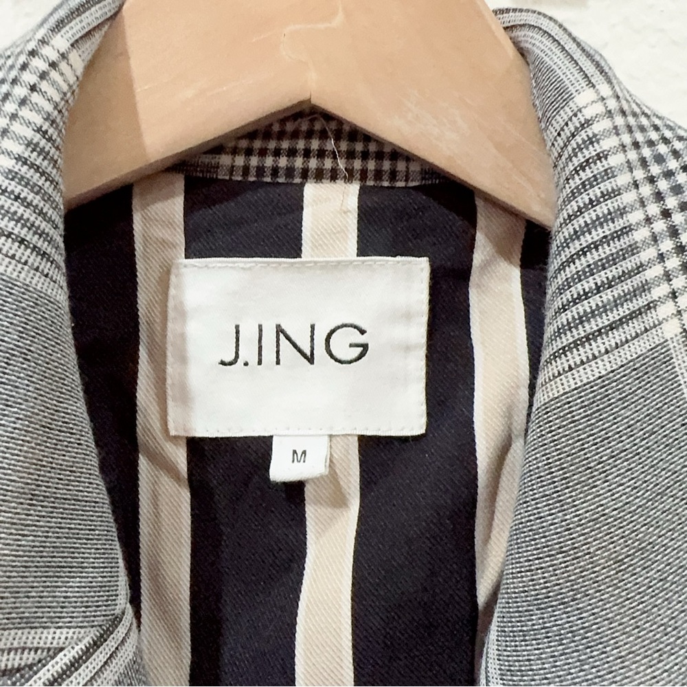 J.ING Jing Glen Plaid Print Oversized Lightweight Coat Jacket Size M Preowned - Picture 7 of 11